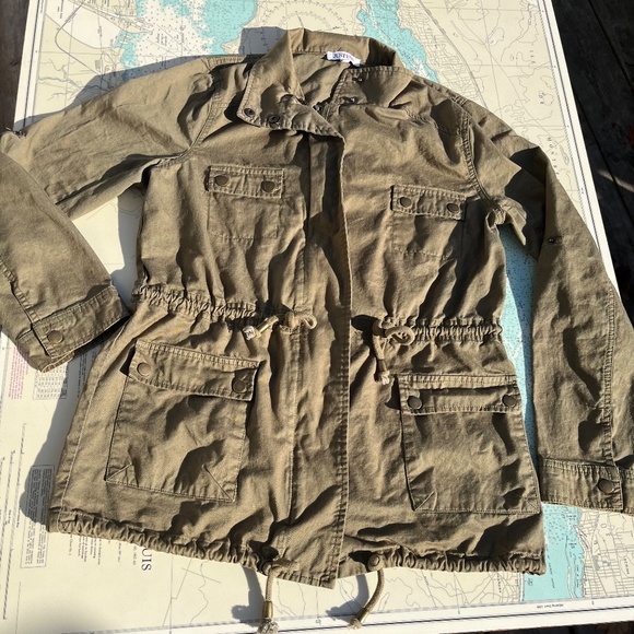 Just Fab Army Green Cotton Jacket - Picture 2 of 5